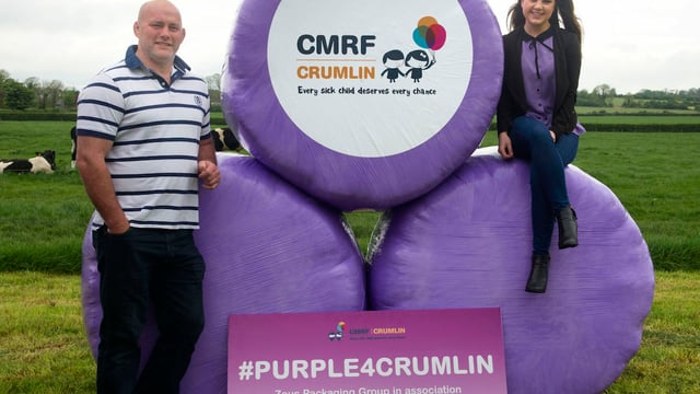 Purple silage wrap will help support Crumlin Children’s Hospital