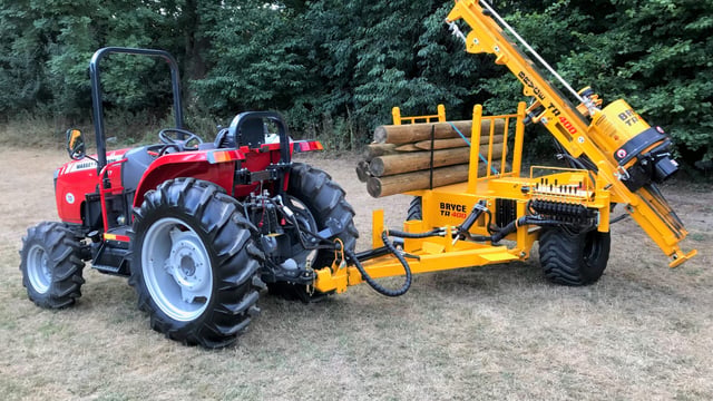 Trailed post driver that makes do with a ‘small or elderly tractor’