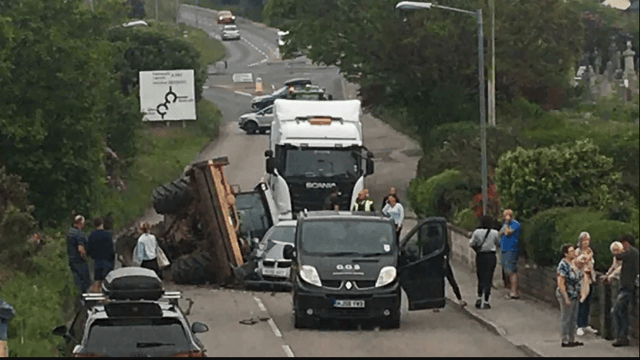 Tractor rolls over onto car in Cornwall road traffic collision