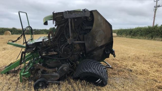 Blazing baler extinguished by Cornwall fire crews