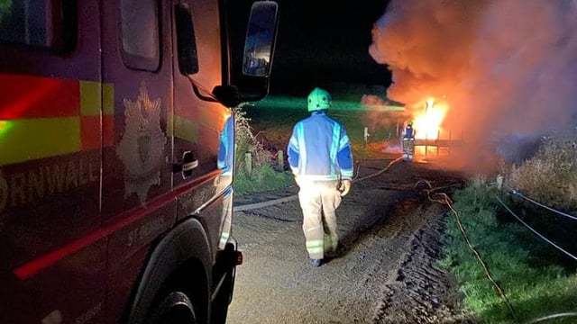 Cornwall tractor fire tackled by crews