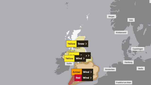 Storm Eunice warning upgraded to a rare Status Red
