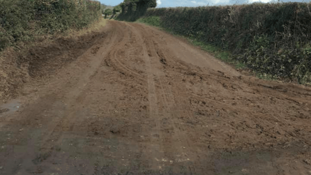 Farmer fined for covering road in mud which led to a collision