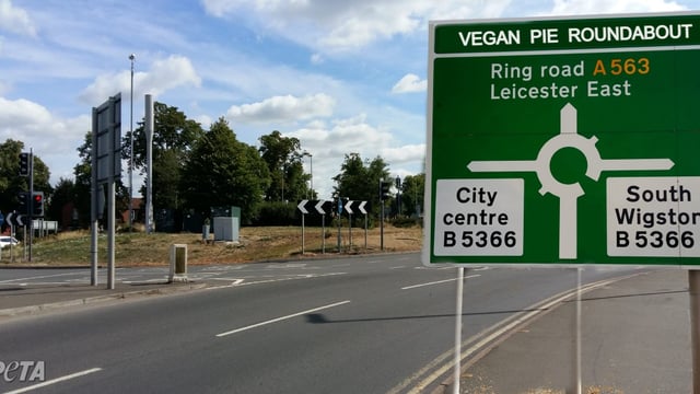 PETA calls for Leicester roundabout to be renamed Vegan Pie Roundabout